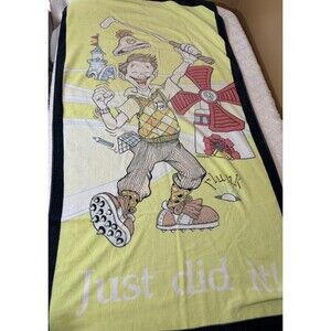 Vintage 1988 Just Did It Mr Pro Golfer Funny Golf Beach Towel 100% Cotton 30x59